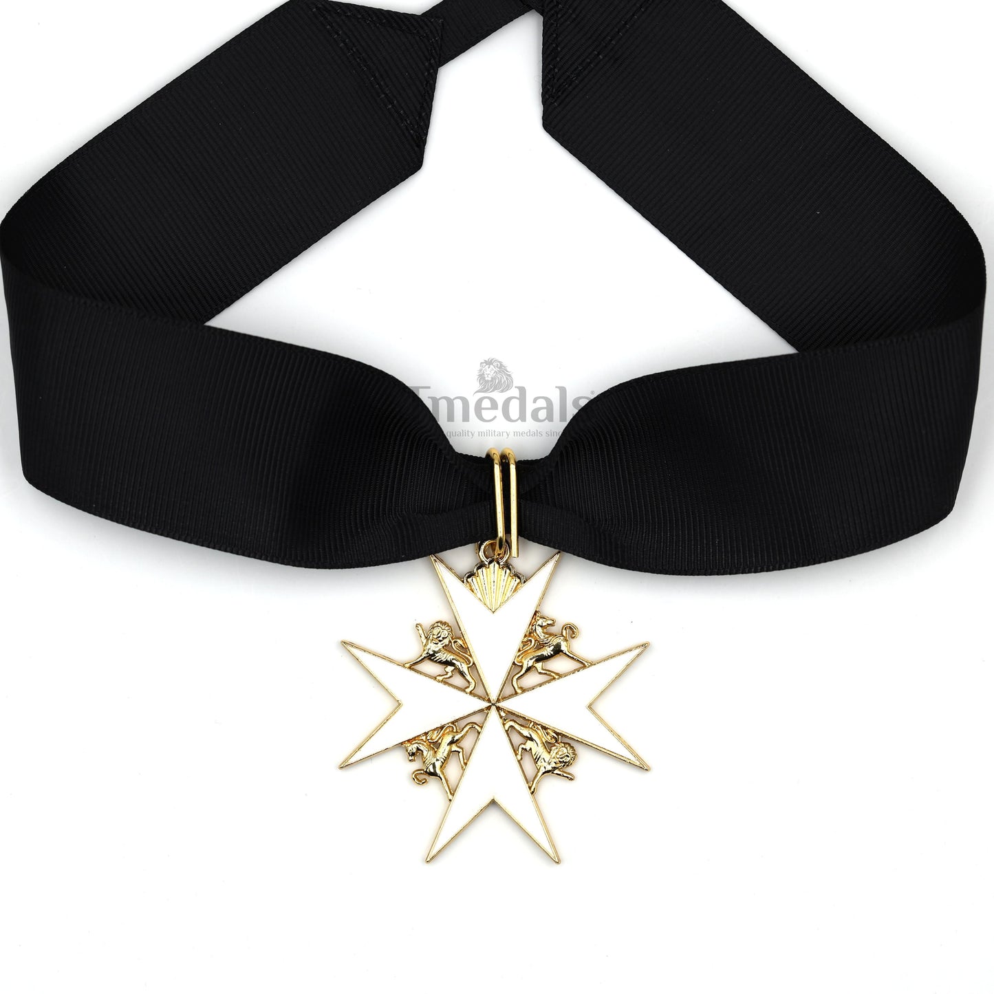 UK Knights Commander's Cross - Order of St. John Medal neck Ribbon Silver Repro Replica