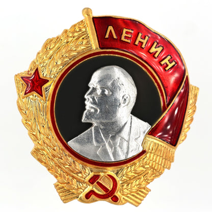 Order of Lenin Type 3 Medal (1936–1943) – 925 Sterling Silver Lenin Portrait – Gilt Gold Enamel Replica