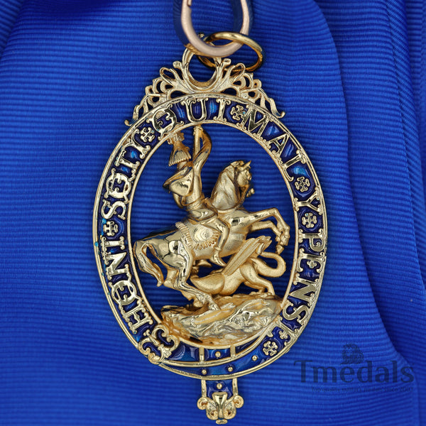 UK the British Order of the Garter Sash+ Badge Medal Brass Top Rare!!