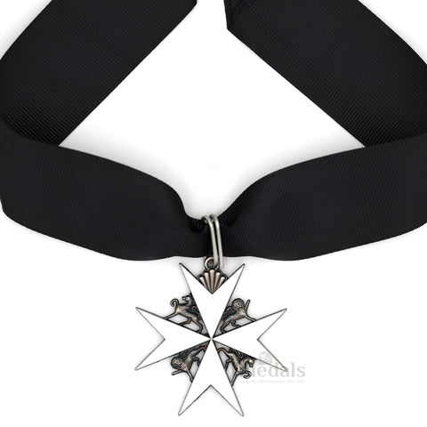 UK Knights Commander's Cross - Order of St. John Medal neck Ribbon Silver Repro