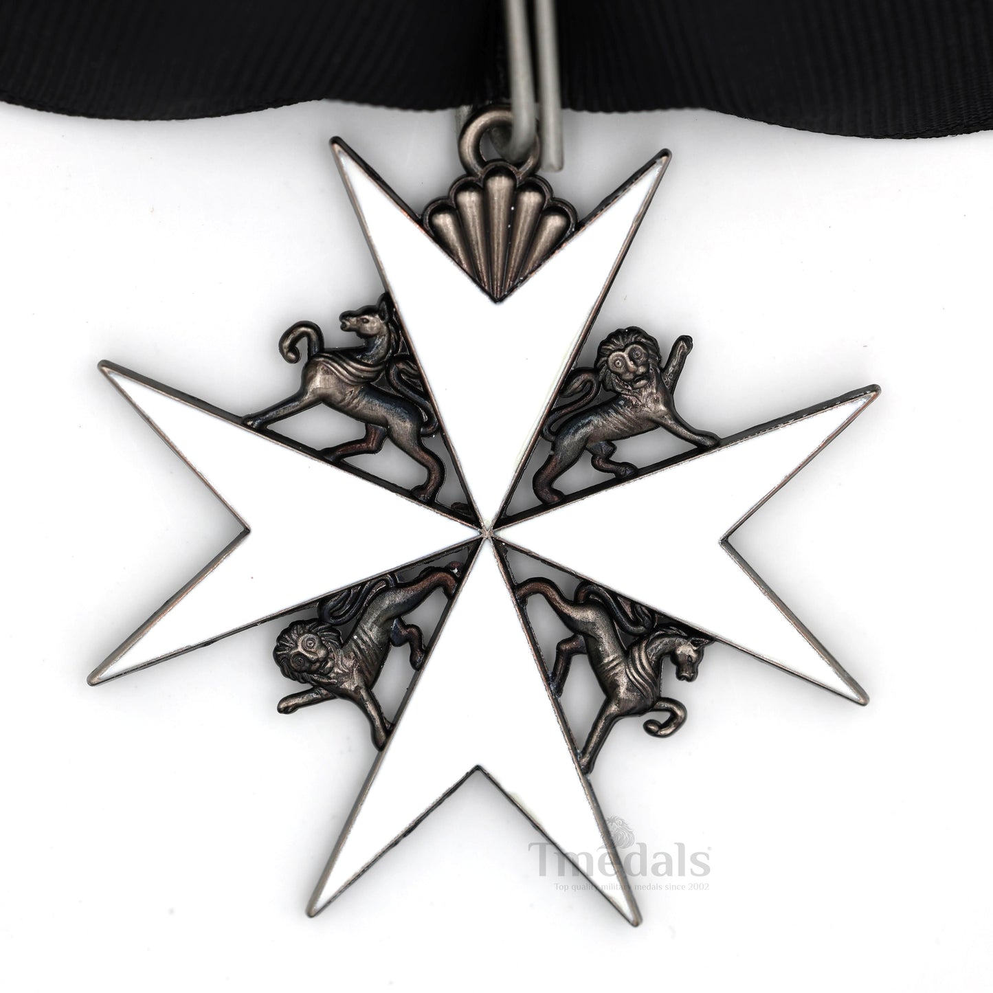 UK Knights Commander's Cross - Order of St. John Medal neck Ribbon Silver Repro