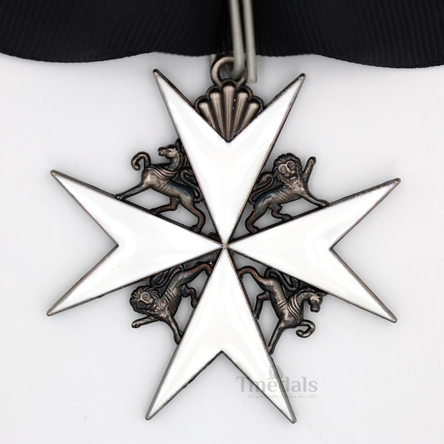 UK Knights Commander's Cross - Order of St. John Medal neck Ribbon Silver Repro