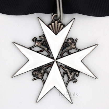 UK Knights Commander's Cross - Order of St. John Medal neck Ribbon Silver Repro