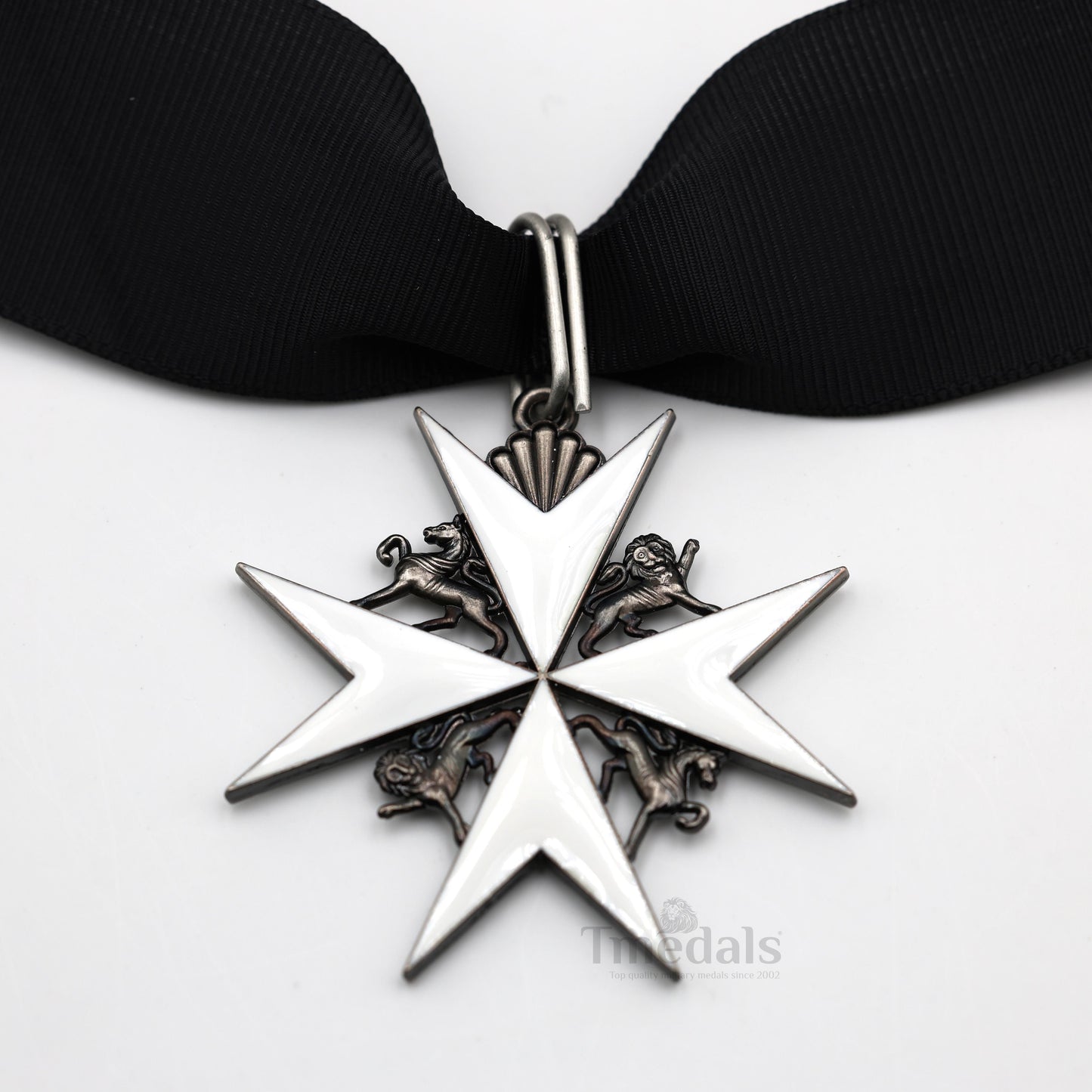 UK Knights Commander's Cross - Order of St. John Medal neck Ribbon Silver Repro