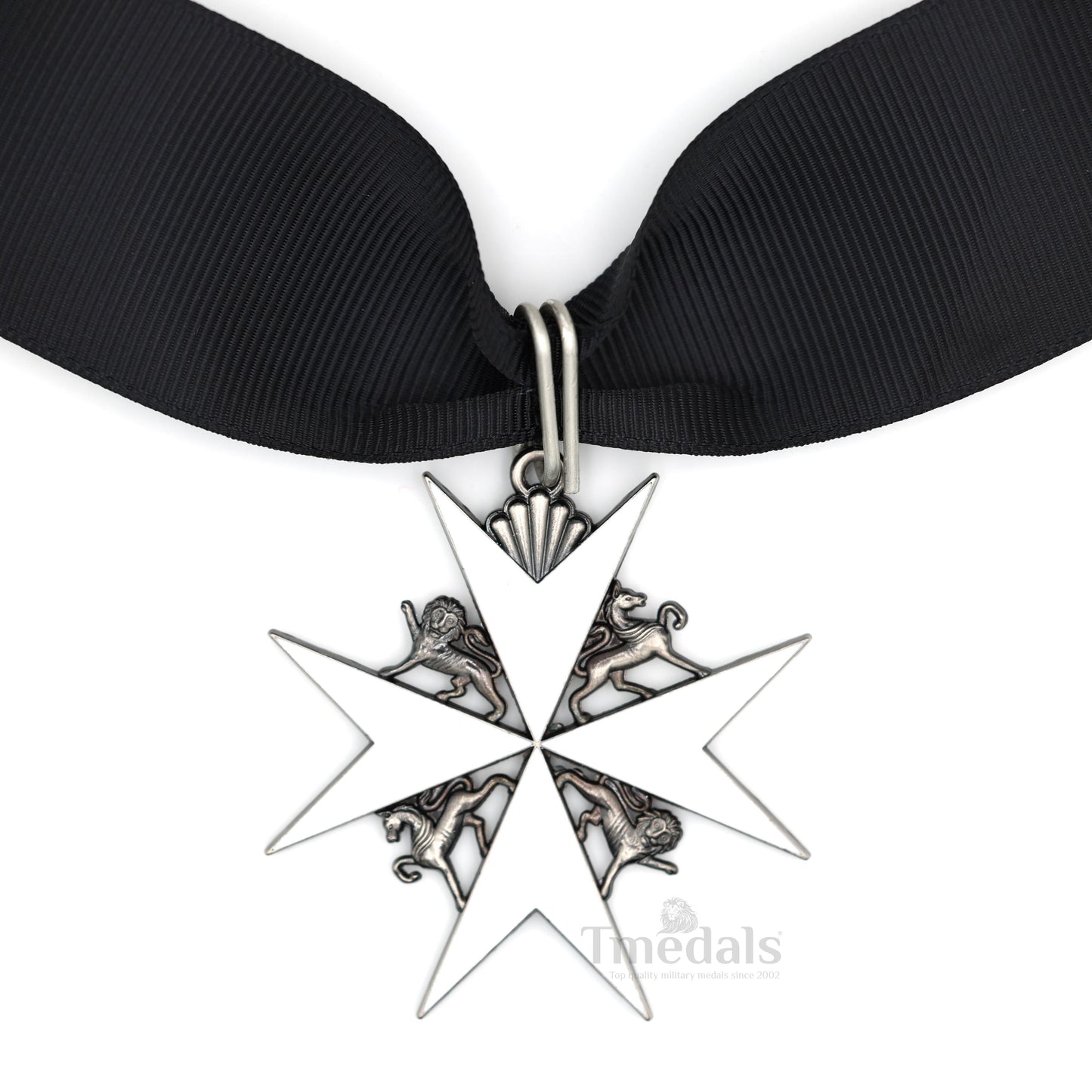 UK Knights Commander's Cross - Order of St. John Medal neck Ribbon Silver Repro