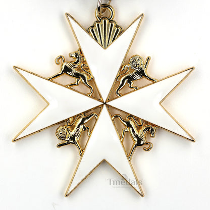 Order of St John Medal officer class Badge Maltese Cross Gold Full-Size Replica