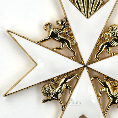 Order of St John Medal officer class Badge Maltese Cross Gold Full-Size Replica