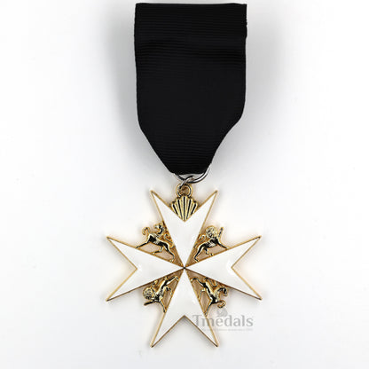 Order of St John Medal officer class Badge Maltese Cross Gold Full-Size Replica