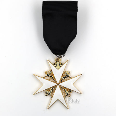 Order of St John Medal officer class Badge Maltese Cross Gold Full-Size Replica