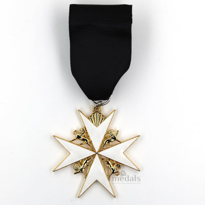 Order of St John Medal officer class Badge Maltese Cross Gold Full-Size Replica