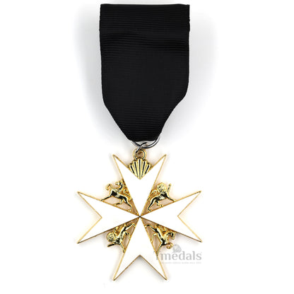 Order of St John Medal officer class Badge Maltese Cross Gold Full-Size Replica
