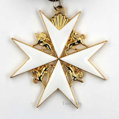 Order of St John Medal officer class Badge Maltese Cross Gold Full-Size Replica