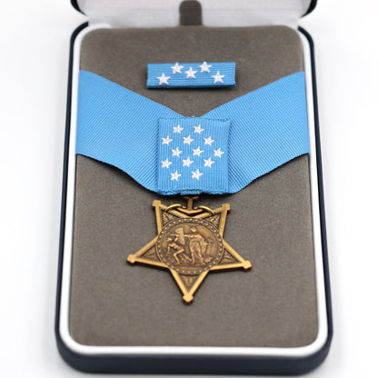 CASED U.S. USA Medal of Honor Navy 1942-1963 MOH Ribbon Bar Congressional Replica Reproduction Order Badge WW12 COPY Repro