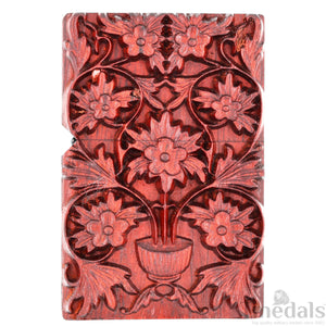 Hand-Carved Floral Wooden Lighter Case – Fits Standard Insert – No Insert