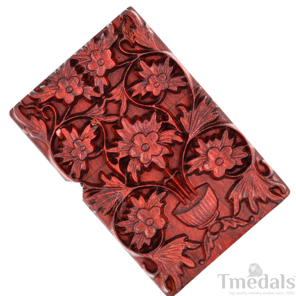 Hand-Carved Floral Wooden Lighter Case – Fits Standard Insert – No Insert
