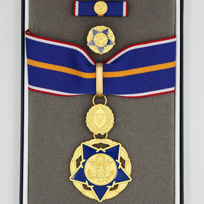 US DOJ Public Safety Medal of Valor Replica – Full Size Set Gilt Brass USA Medal