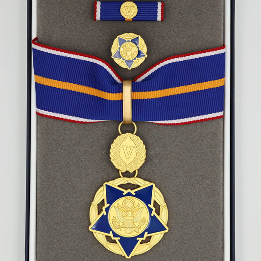 US DOJ Public Safety Medal of Valor Replica – Full Size Set Gilt Brass USA Medal