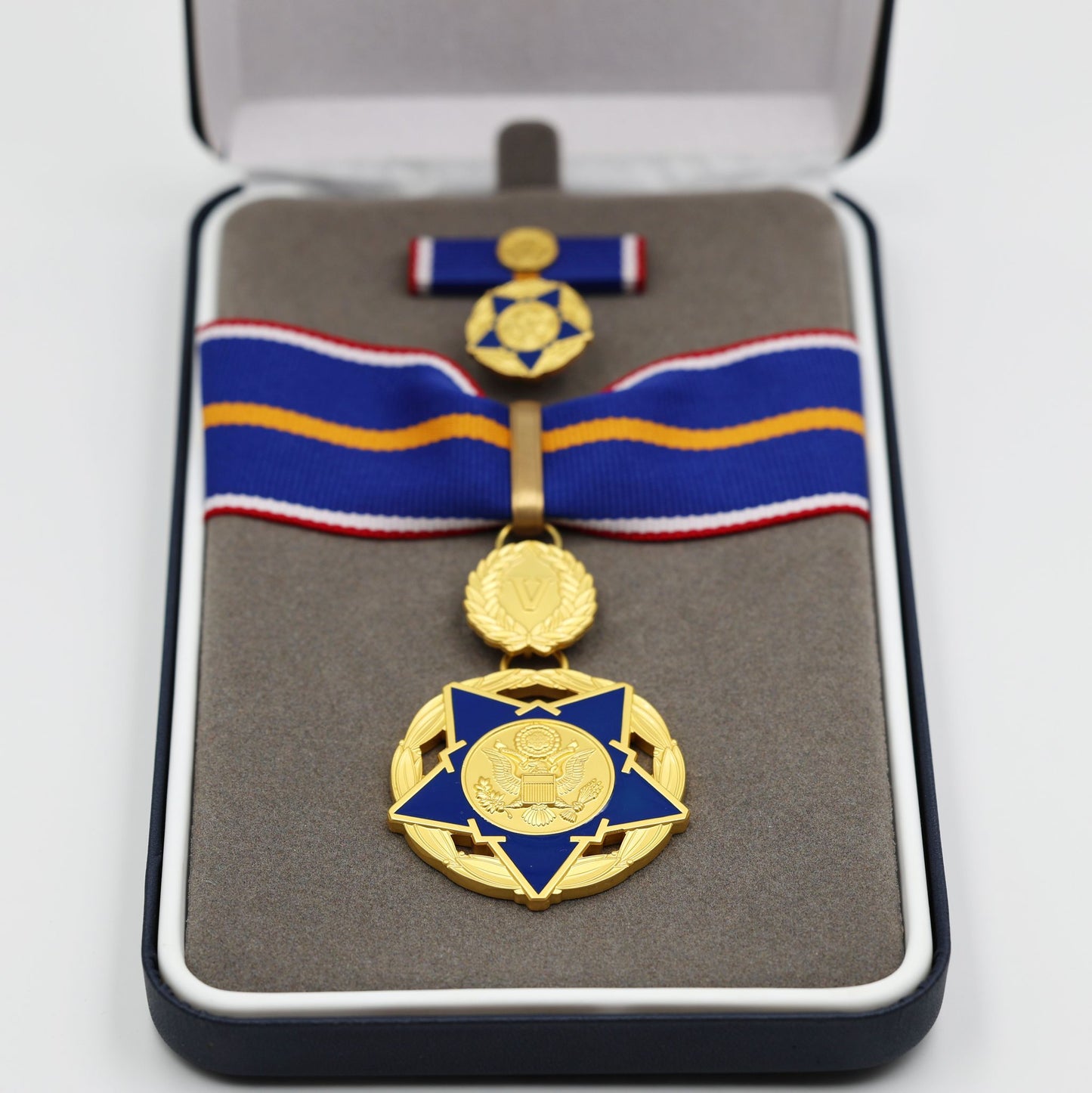 US DOJ Public Safety Medal of Valor Replica – Full Size Set Gilt Brass USA Medal