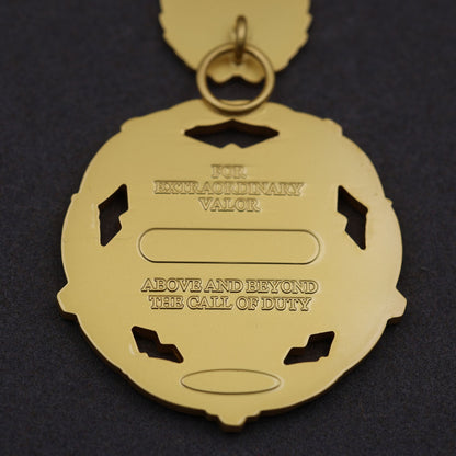 US DOJ Public Safety Medal of Valor Replica – Full Size Set Gilt Brass USA Medal