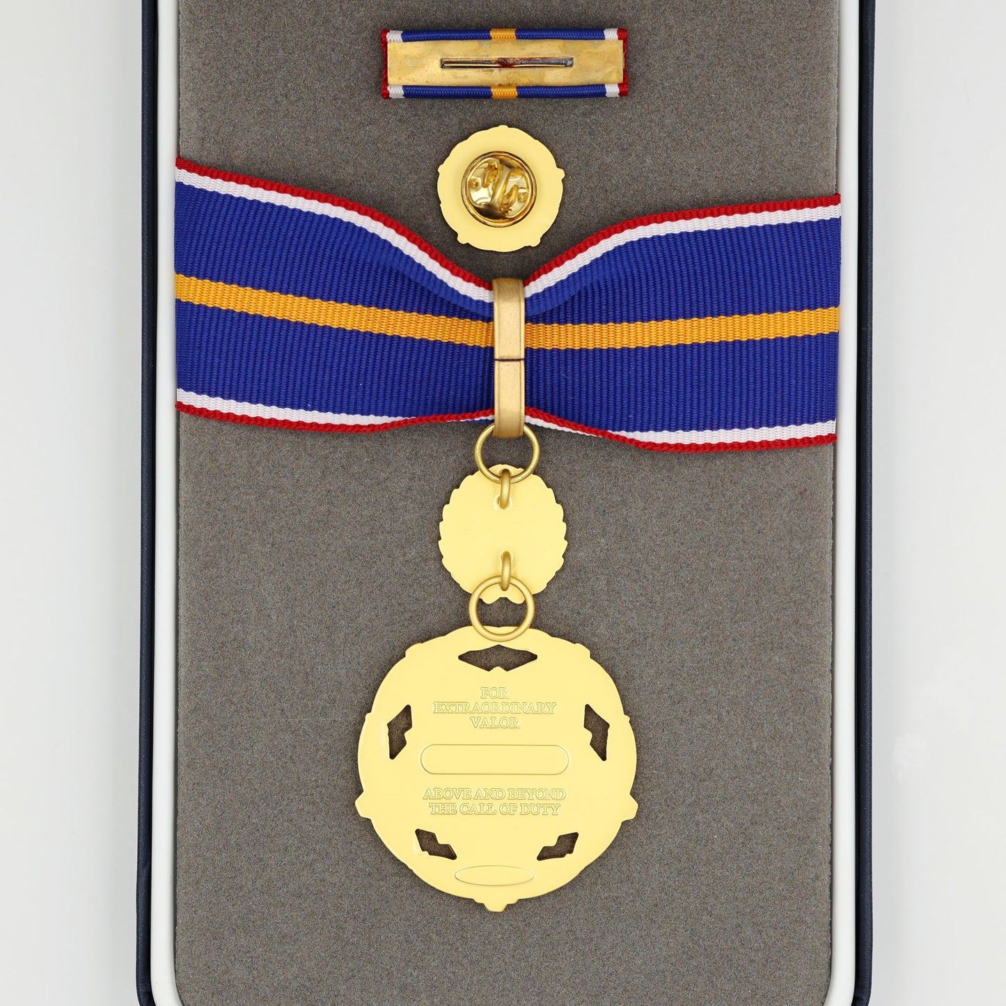 US DOJ Public Safety Medal of Valor Replica – Full Size Set Gilt Brass USA Medal