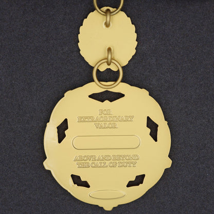 US DOJ Public Safety Medal of Valor Replica – Full Size Set Gilt Brass USA Medal