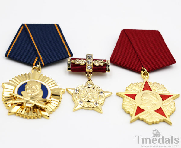 DDR Medal Set – Hero of GDR, Karl Marx, Scharnhorst – Germany Full Size Replica