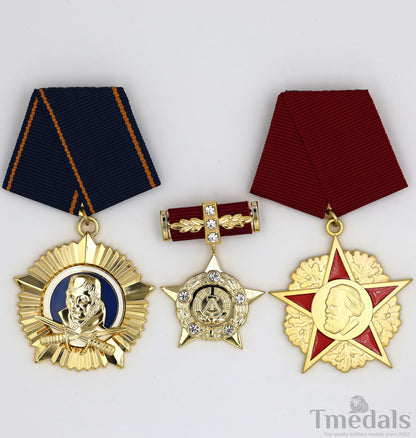 DDR Medal Set – Hero of GDR, Karl Marx, Scharnhorst – Germany Full Size Replica