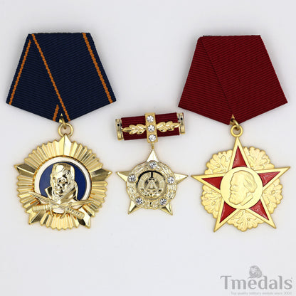 DDR Medal Set – Hero of GDR, Karl Marx, Scharnhorst – Germany Full Size Replica