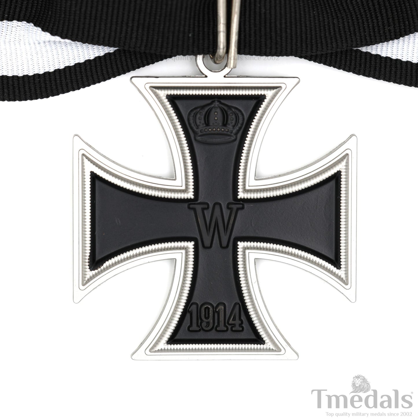 Iron Cross Neck Badge Replica – 1813 / 1914 Prussia German WW1 Medal with Ribbon Replica