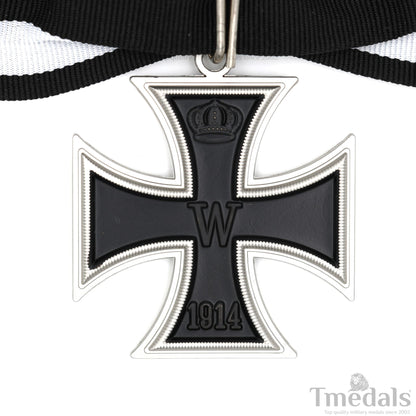 Iron Cross Neck Badge Replica – 1813 / 1914 Prussia German WW1 Medal with Ribbon Replica