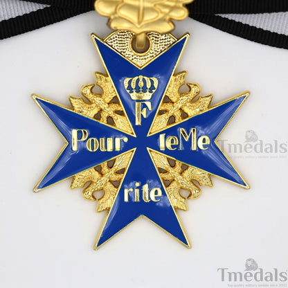 Prussian MWWI German Pour le Mérite Blue Max Medal with Oak Leaves – Replica Versionedal Replica WW1