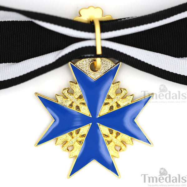 Pour le Mérite Blue Max Neck Badge with Ribbon – Prussian MWWI German Pour le Mérite Blue Max Medal with Oak Leaves – Replica Versionedal Replica WW1 (Copy)