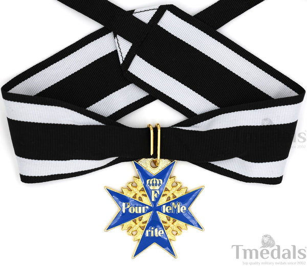 Pour le Mérite Blue Max Neck Badge with Ribbon – Prussian Medal Replica WW1