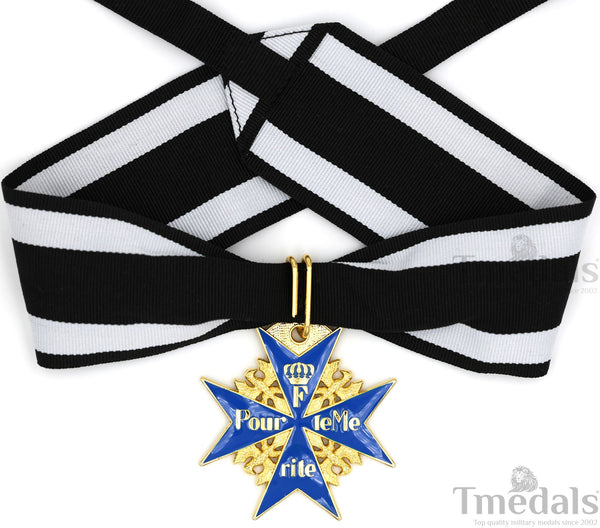Pour le Mérite Blue Max Neck Badge with Ribbon – Prussian Medal Replica WW1