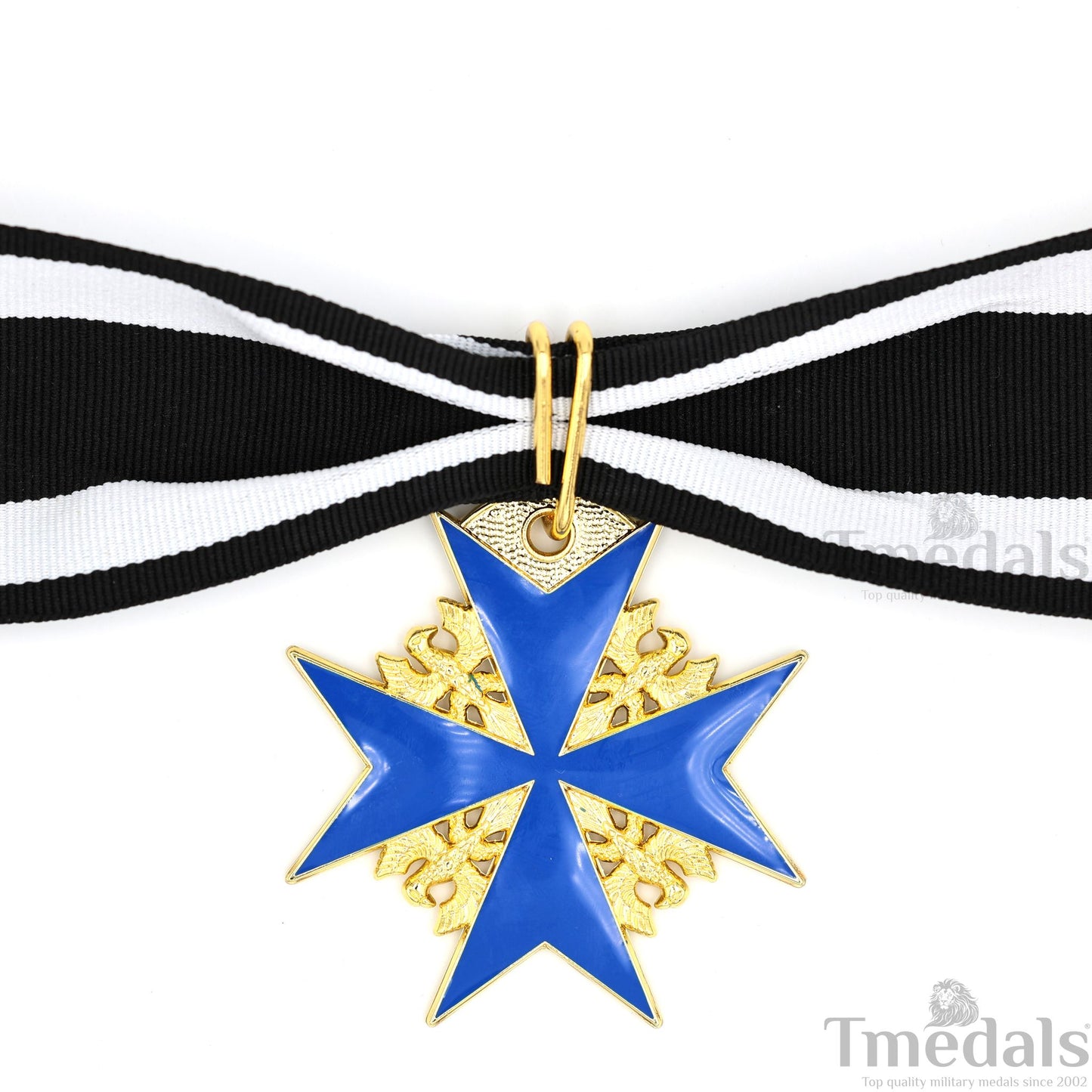 Pour le Mérite Blue Max Neck Badge with Ribbon – Prussian Medal Replica WW1