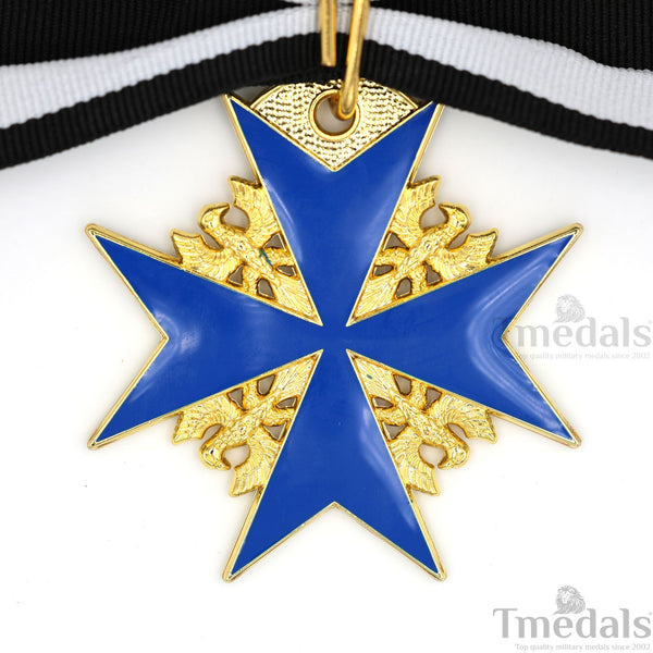 Pour le Mérite Blue Max Neck Badge with Ribbon – Prussian Medal Replica WW1