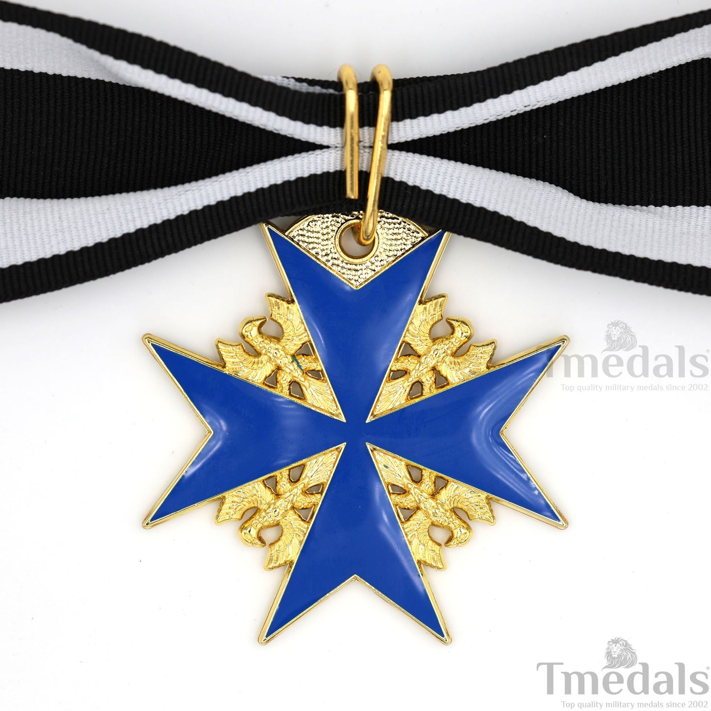 Pour le Mérite Blue Max Neck Badge with Ribbon – Prussian Medal Replica WW1