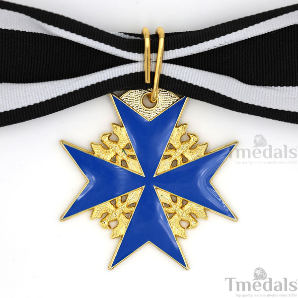 Pour le Mérite Blue Max Neck Badge with Ribbon – Prussian Medal Replica WW1