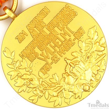 German Kaiser Wilhelm I Centennial Medal – 1897 Commemorative Replica