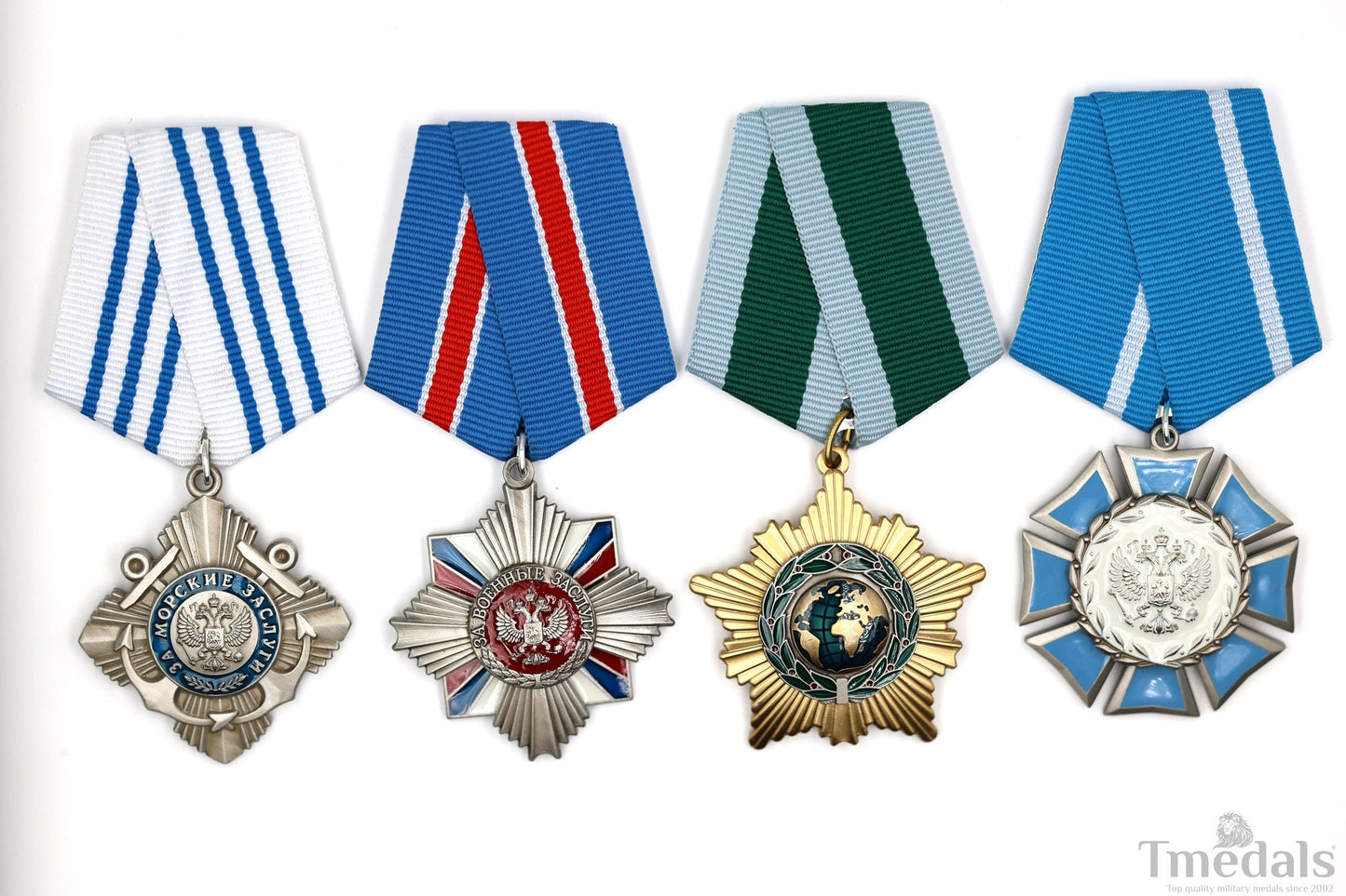Russia 4 Orders Medal Set Friendship Honor Cultural Maritime Replica Badge Lot