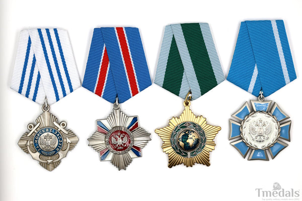 Russia 4 Orders Medal Set Friendship Honor Cultural Maritime Replica Badge Lot