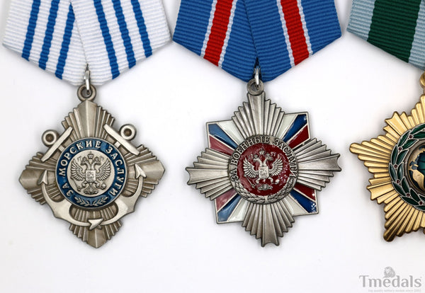 Russia 4 Orders Medal Set Friendship Honor Cultural Maritime Replica Badge Lot