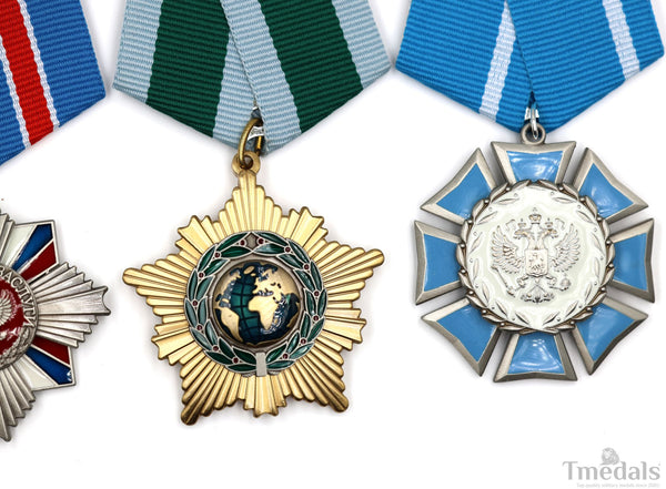 Russia 4 Orders Medal Set Friendship Honor Cultural Maritime Replica Badge Lot