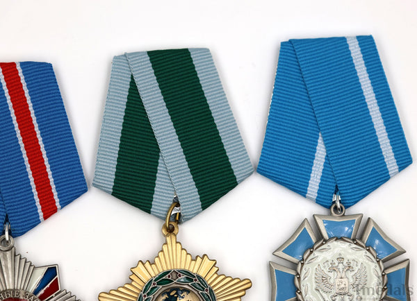 Russia 4 Orders Medal Set Friendship Honor Cultural Maritime Replica Badge Lot