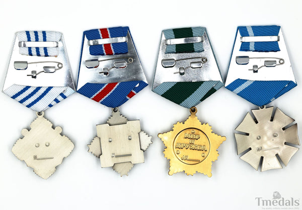 Russia 4 Orders Medal Set Friendship Honor Cultural Maritime Replica Badge Lot