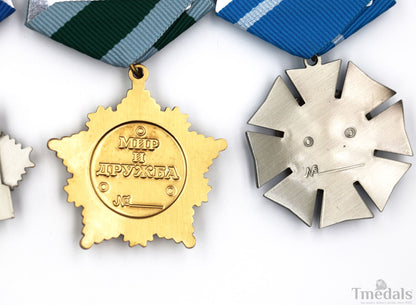 Russia 4 Orders Medal Set Friendship Honor Cultural Maritime Replica Badge Lot