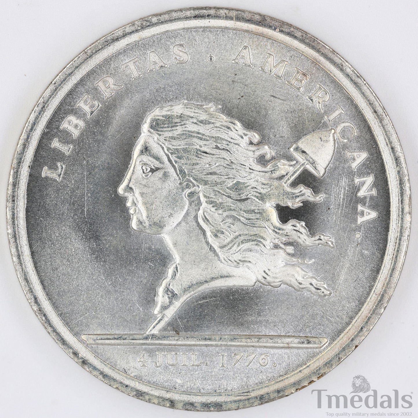 Libertas Americana Medal Replica 1776–1781 Nickel Silver – Revolutionary Era replica