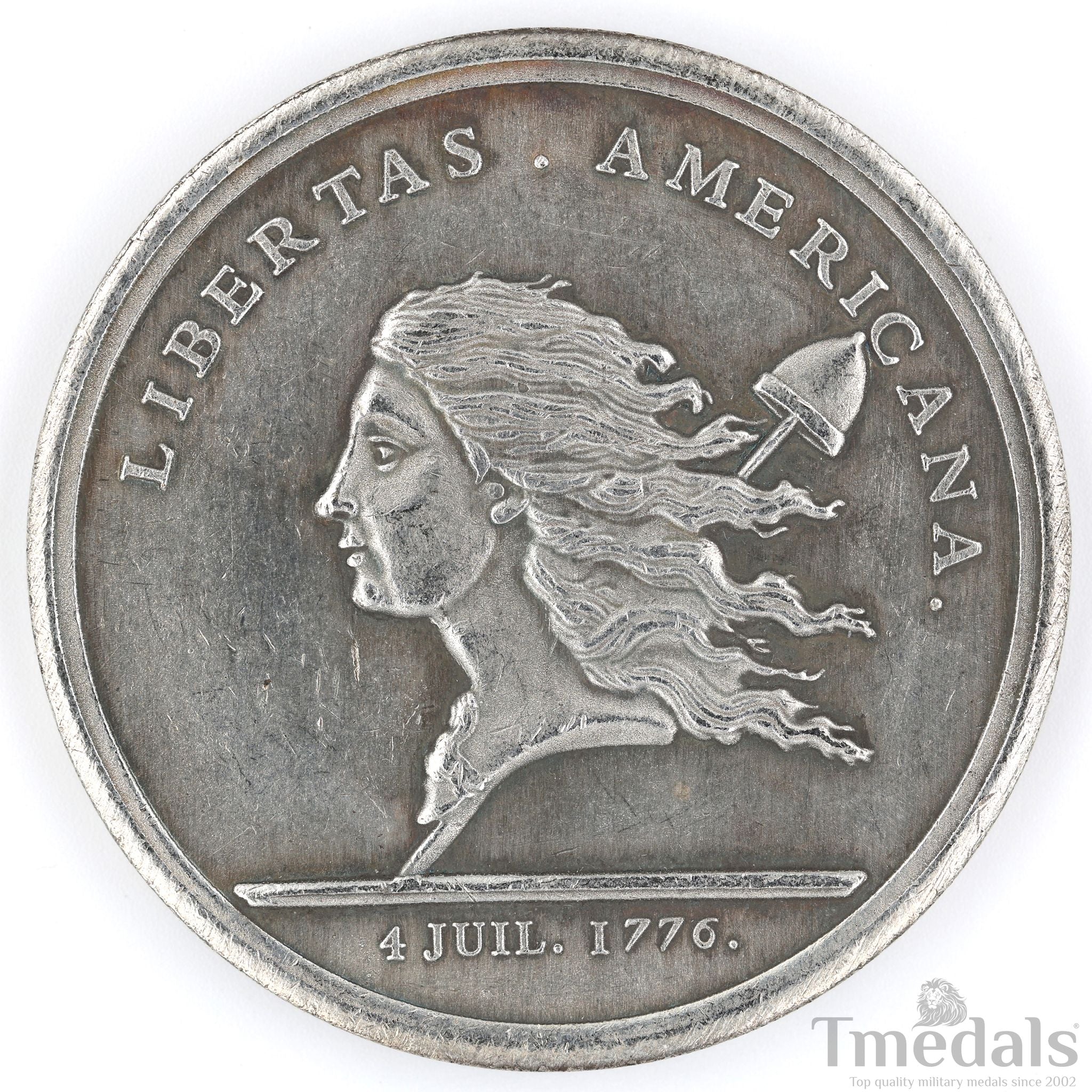 Libertas Americana Medal Replica 1776–1781 Nickel Silver Revolutionary Era nice