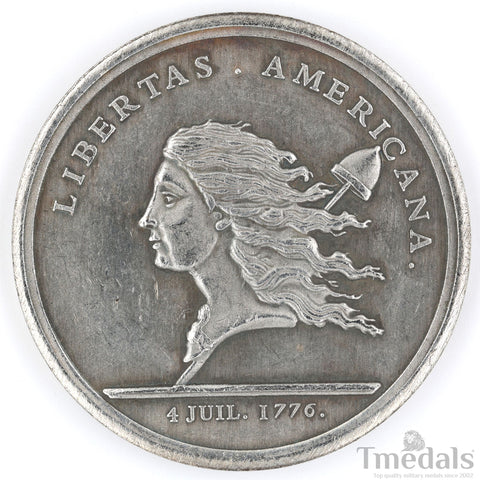Libertas Americana Medal Replica 1776–1781 Nickel Silver Revolutionary Era nice