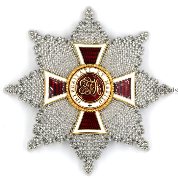 Austrian Imperial Order of Leopold Breast Star Replica Medal Badge– Enamel Finish